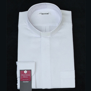 [목회자셔츠] ~로만카라알파셔츠 -  흰색 긴소매