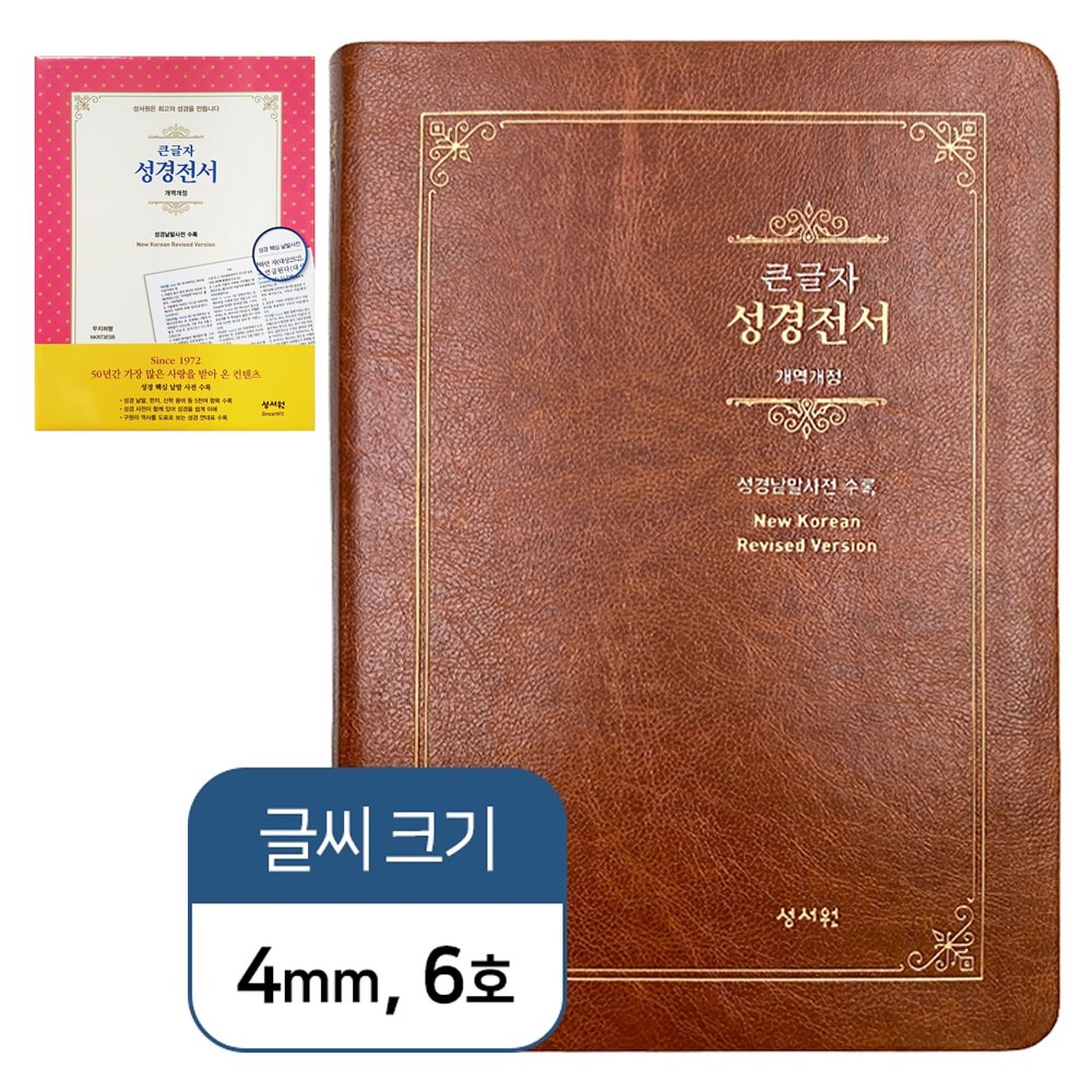 ☑ 기획성경(Special단본) 성경전서 NKR73ESB/대/단본/색인/무지퍼/브라운 (10174)