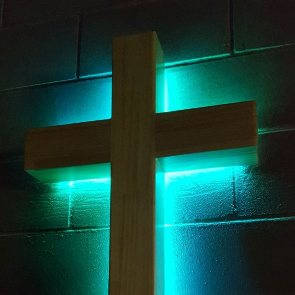 chwm 교회강대상용십자가-원목LED십자가_(3자) 초록