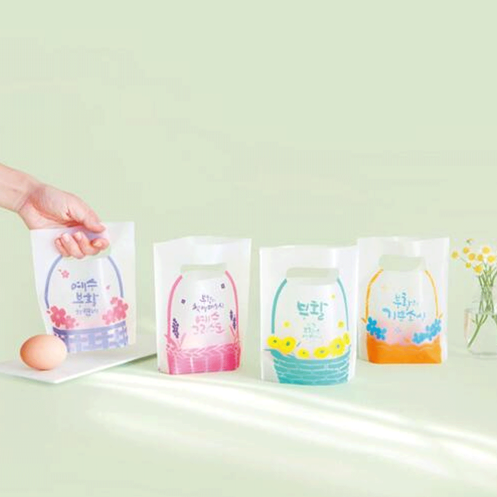 그레이스벨 부활절 2구 친환경 손잡이 비닐(10매) - 디자인 4종 랜덤발송